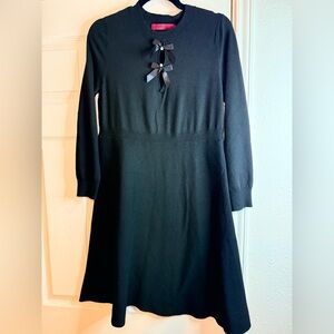 NWT Love Scarlett Black Bow Pearl Knit Midi Dress S